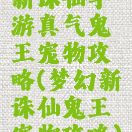 新诛仙手游真气鬼王宠物攻略(梦幻新诛仙鬼王宠物攻略)
