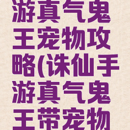 新诛仙手游真气鬼王宠物攻略(诛仙手游真气鬼王带宠物什么属性)