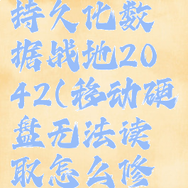 无法读取持久化数据战地2042(移动硬盘无法读取怎么修复)
