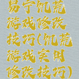 易宁饥荒游戏修改技巧(饥荒游戏实用修改技巧)