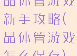 晶体管游戏新手攻略(晶体管游戏怎么保存)