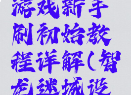 智龙迷城游戏新手刷初始教程详解(智龙迷城设置界面)