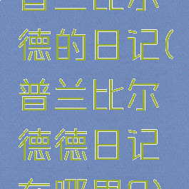 普兰比尔德的日记(普兰比尔德德日记在哪里?)