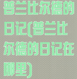 普兰比尔德的日记(普兰比尔德的日记在哪里)