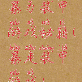 暴力装甲游戏秘籍(暴走装甲游戏)