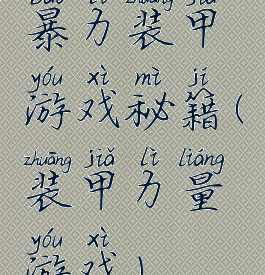 暴力装甲游戏秘籍(装甲力量游戏)