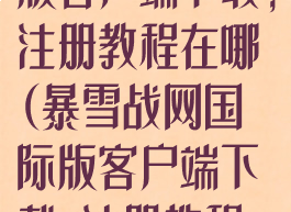 暴雪战网国际版客户端下载,注册教程在哪(暴雪战网国际版客户端下载,注册教程在哪下载)