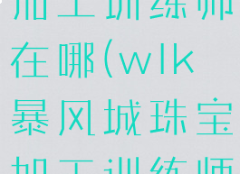 暴风城珠宝加工训练师在哪(wlk暴风城珠宝加工训练师在哪)