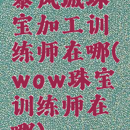 暴风城珠宝加工训练师在哪(wow珠宝训练师在哪)
