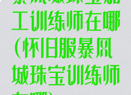 暴风城珠宝加工训练师在哪(怀旧服暴风城珠宝训练师在哪)