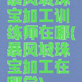 暴风城珠宝加工训练师在哪(暴风城珠宝加工在哪学)