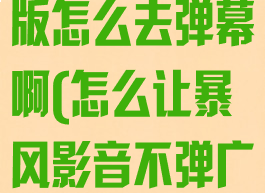 暴风影音电脑版怎么去弹幕啊(怎么让暴风影音不弹广告)