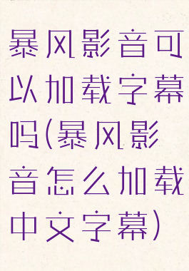 暴风影音可以加载字幕吗(暴风影音怎么加载中文字幕)