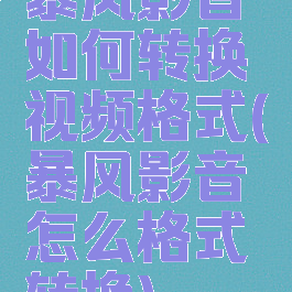 暴风影音如何转换视频格式(暴风影音怎么格式转换)