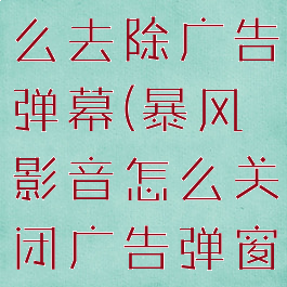 暴风影音怎么去除广告弹幕(暴风影音怎么关闭广告弹窗)