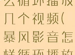 暴风影音怎么循环播放几个视频(暴风影音怎样循环播放视频)