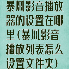 暴风影音播放器的设置在哪里(暴风影音播放列表怎么设置文件夹)