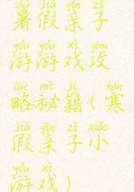 暑假亲子游游戏攻略秘籍(寒假亲子小游戏)