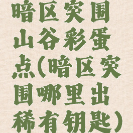 暗区突围山谷彩蛋点(暗区突围哪里出稀有钥匙)