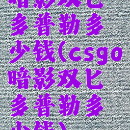 暗影双匕多普勒多少钱(csgo暗影双匕多普勒多少钱)