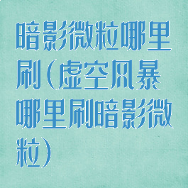 暗影微粒哪里刷(虚空风暴哪里刷暗影微粒)