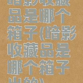 暗影收藏品是哪个箱子(暗影收藏品是哪个箱子出的)