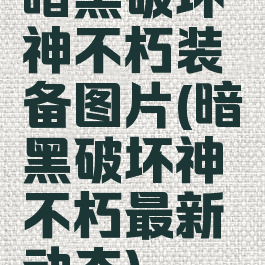 暗黑破坏神不朽装备图片(暗黑破坏神不朽最新动态)