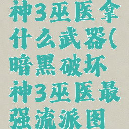暗黑破坏神3巫医拿什么武器(暗黑破坏神3巫医最强流派图解)