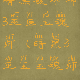 暗黑破坏神3巫医玉魂师(暗黑3巫医玉魂师build)