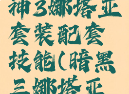 暗黑破坏神3娜塔亚套装配套技能(暗黑三娜塔亚技能流派)