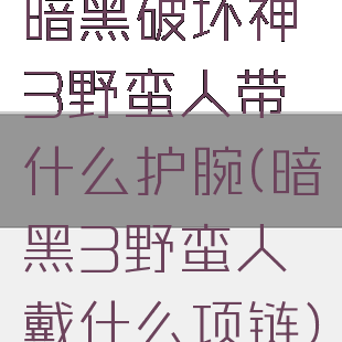 暗黑破坏神3野蛮人带什么护腕(暗黑3野蛮人戴什么项链)