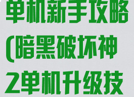 暗黑破坏神2单机新手攻略(暗黑破坏神2单机升级技巧)