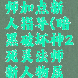 暗黑破坏神2死灵法师加点新人指导(暗黑破坏神2死灵法师新人物属性加点攻略)