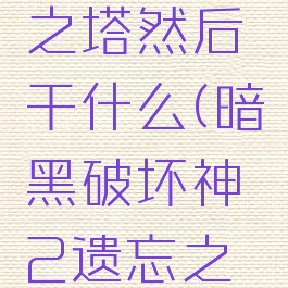 暗黑破坏神2遗忘之塔然后干什么(暗黑破坏神2遗忘之塔后面任务)