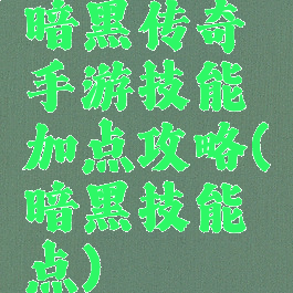 暗黑传奇手游技能加点攻略(暗黑技能点)