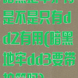 暗黑地牢护符是不是只有dd2有用(暗黑地牢dd3要带护符吗)