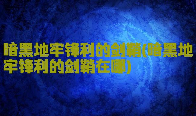 暗黑地牢锋利的剑鞘(暗黑地牢锋利的剑鞘在哪)