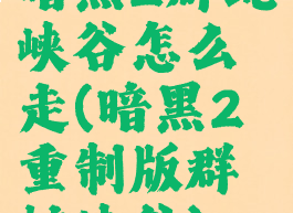 暗黑2群蛇峡谷怎么走(暗黑2重制版群蛇峡谷)