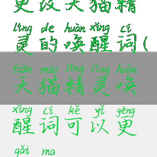 更改天猫精灵的唤醒词(天猫精灵唤醒词可以更改吗)