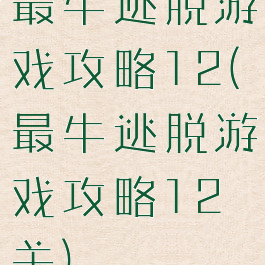 最牛逃脱游戏攻略12(最牛逃脱游戏攻略12关)