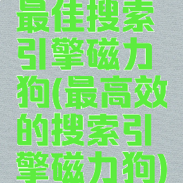 最佳搜索引擎磁力狗(最高效的搜索引擎磁力狗)