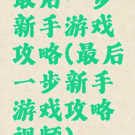 最后一步新手游戏攻略(最后一步新手游戏攻略视频)