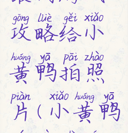 最囧游戏攻略给小黄鸭拍照片(小黄鸭游戏视频)