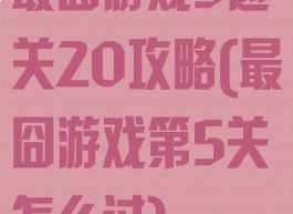 最囧游戏5通关20攻略(最囧游戏第5关怎么过)