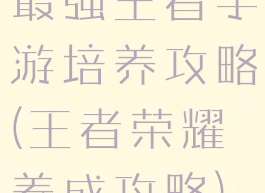 最强王者手游培养攻略(王者荣耀养成攻略)
