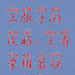 最强王者正版手游攻略(王者荣耀最强攻略网站)