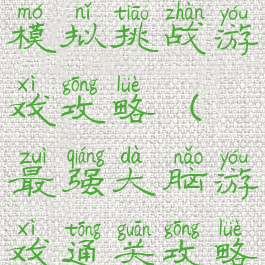 最强大脑模拟挑战游戏攻略(最强大脑游戏通关攻略)