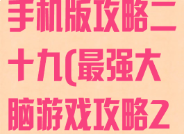 最强大脑游戏手机版攻略二十九(最强大脑游戏攻略28)