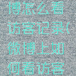 最新版微博怎么看访客记录(微博上如何看访客记录)