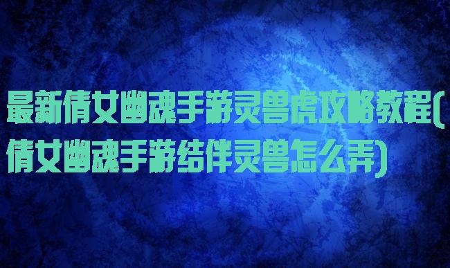 最新倩女幽魂手游灵兽虎攻略教程(倩女幽魂手游结伴灵兽怎么弄)